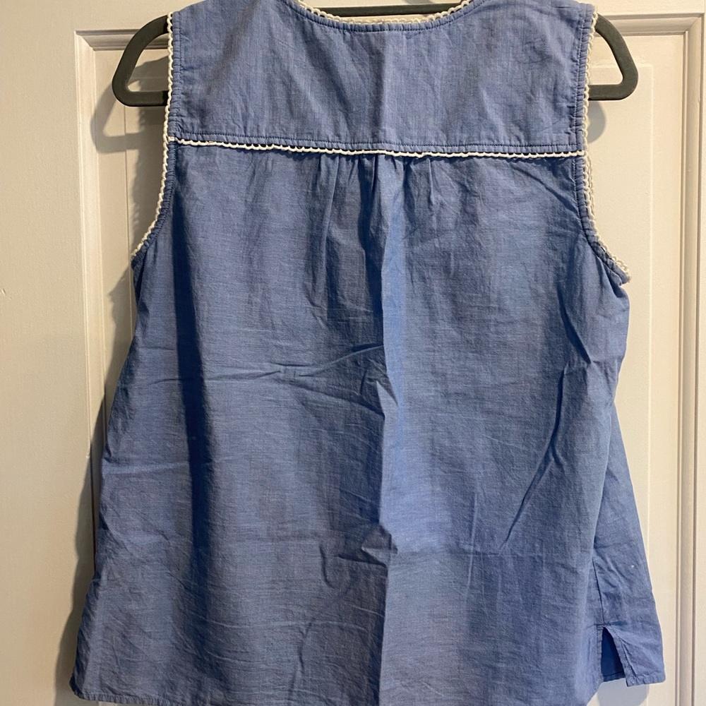 Talbots embroidered sleeveless shirt - Picture 3 of 4